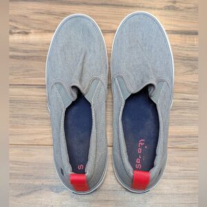 Sperry Women’s Gray Slip-On Sneakers – Pink Accents, Size 9